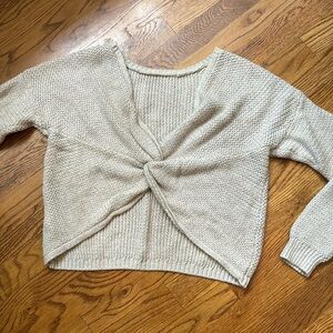 HOLLISTER open-back cross knot sweater